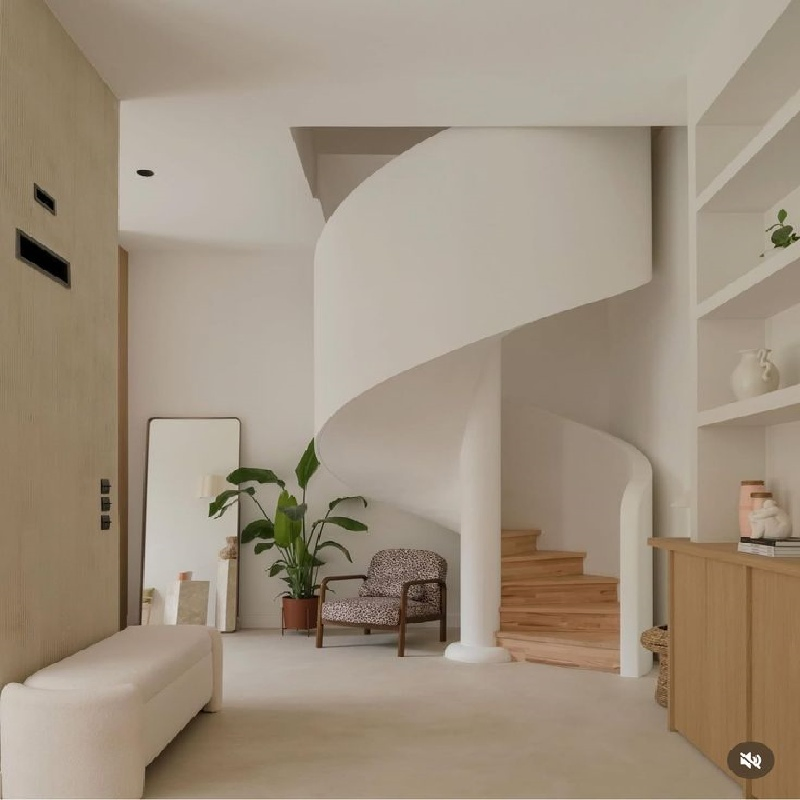 Handcrafted Sleek Elegant Sophisticated Minimalist Spiral Staircase