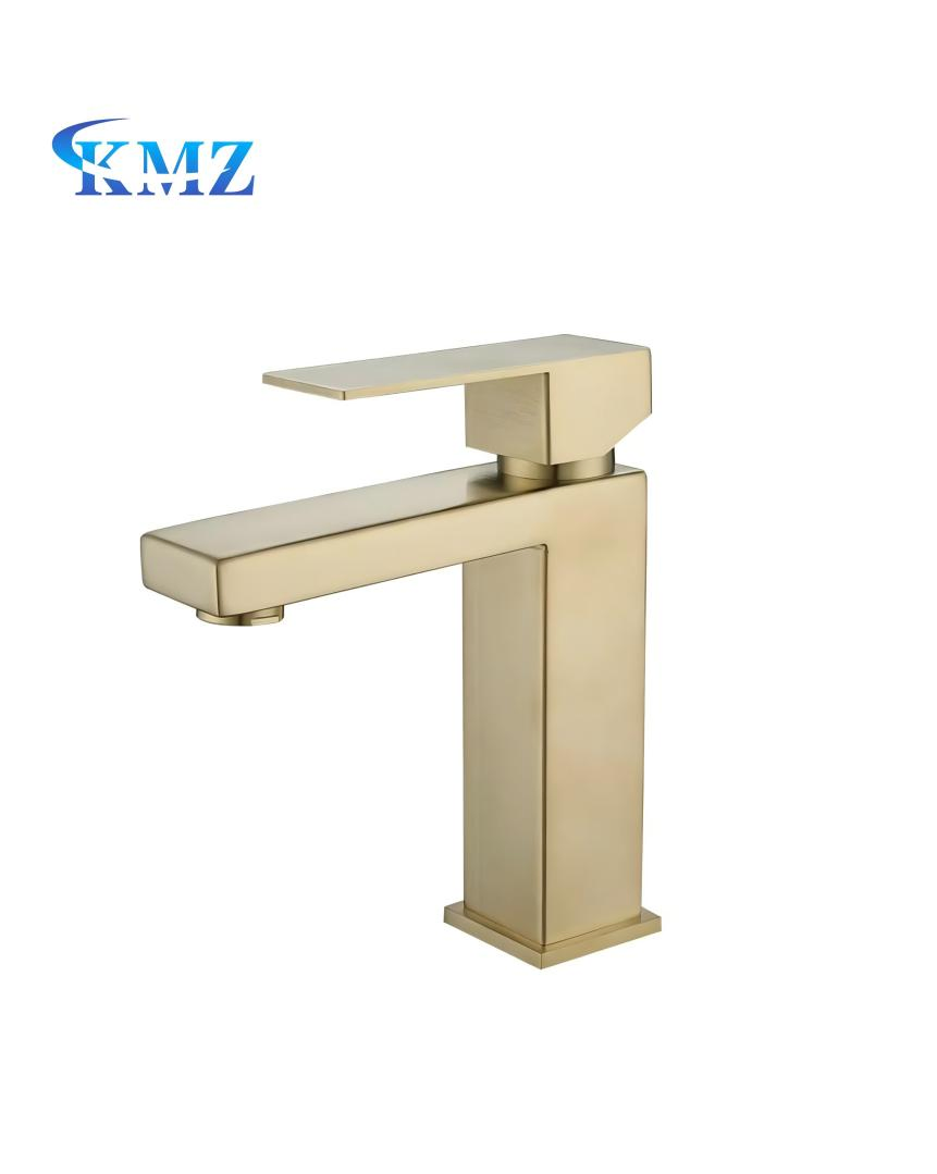 Hot Sale Deck-Mounted Square Hot and Cold Water Wash Basin Faucet for Bathroom