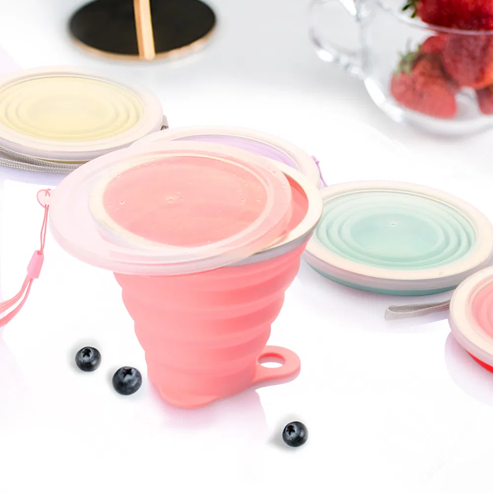 Wholesale Custom Logo Silicone Reusable Collapsible Coffee Folding Cups Folding Travel Mug