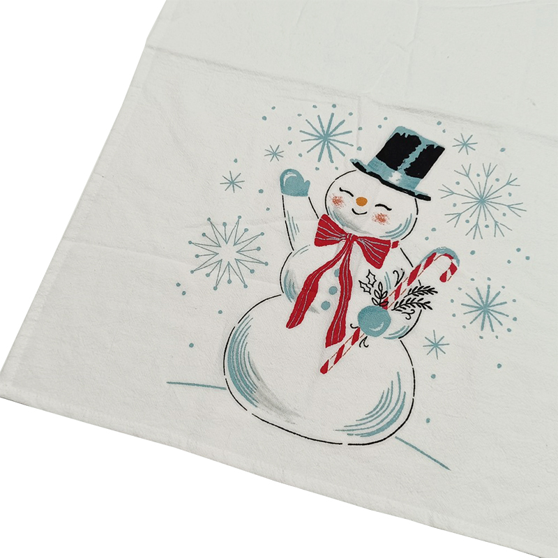 Esun Printed Reusable Rectangle Hand Drying Tea Towel for Xmas Home Decor