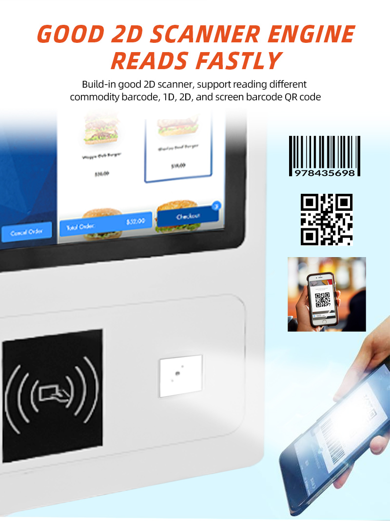 XTCM215 XTIOT China 21.5 inch Android Windows All-in-one Check In Kiosk Checkout Counter POS For Retail Store