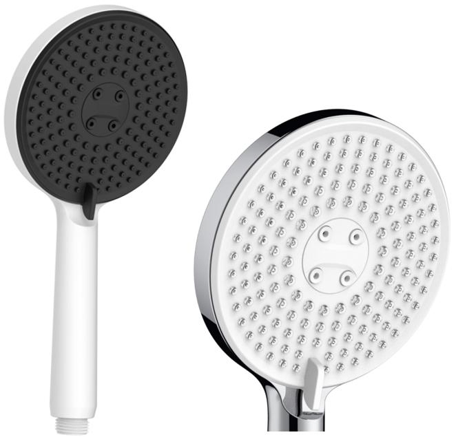 3 Functions 5" Modern Slim Round Style High Quality Economic Cost Painting Matt Black Sanitary Hand Shower with Liquid Silicone Rubber Nozzles