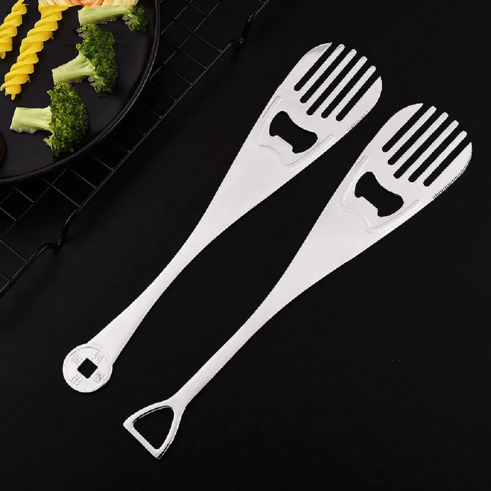 Stainless Steel Pasta Fork Noodles Pasta Server Bottle Opener Cooking Tool Kitchen Accessories Wbb18803