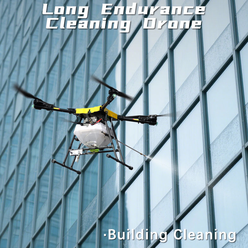 30L Capacity High Pressure Water Gun Cleaning Drone with Water Tank Equipped - for Building Wall Facade Roof Window, Turbine Blade & Solar Panel Washing