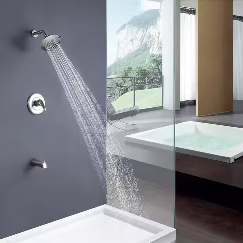 Contemporary Bath Space Simple Design Elegant Waterfall Shower Faucet Set