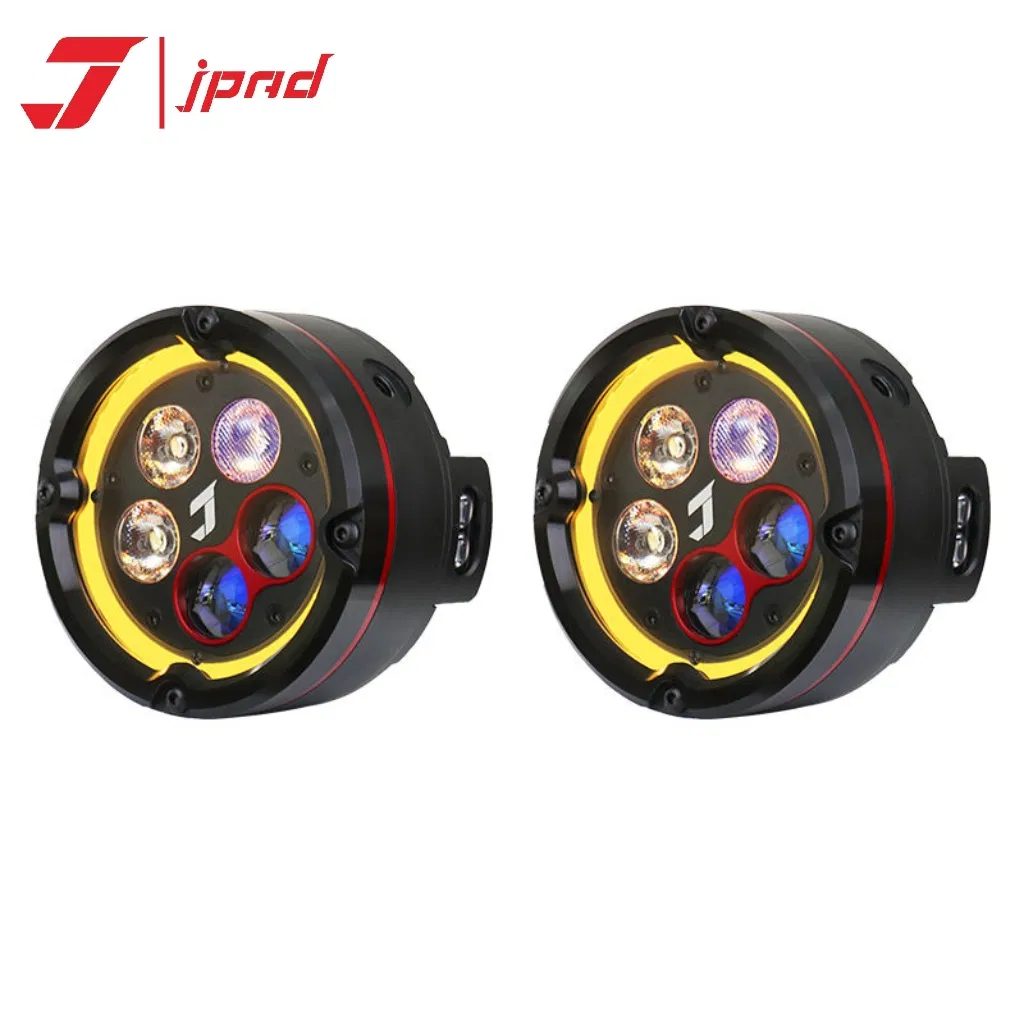 J5S 6-Color Halo LED Motorcycle Fog Light, 180W, Yellow/White