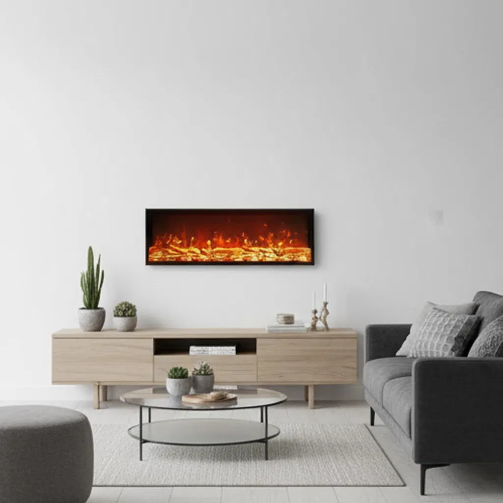 Luxurious 1800mm Electric Fireplace with Realistic Flame Effects