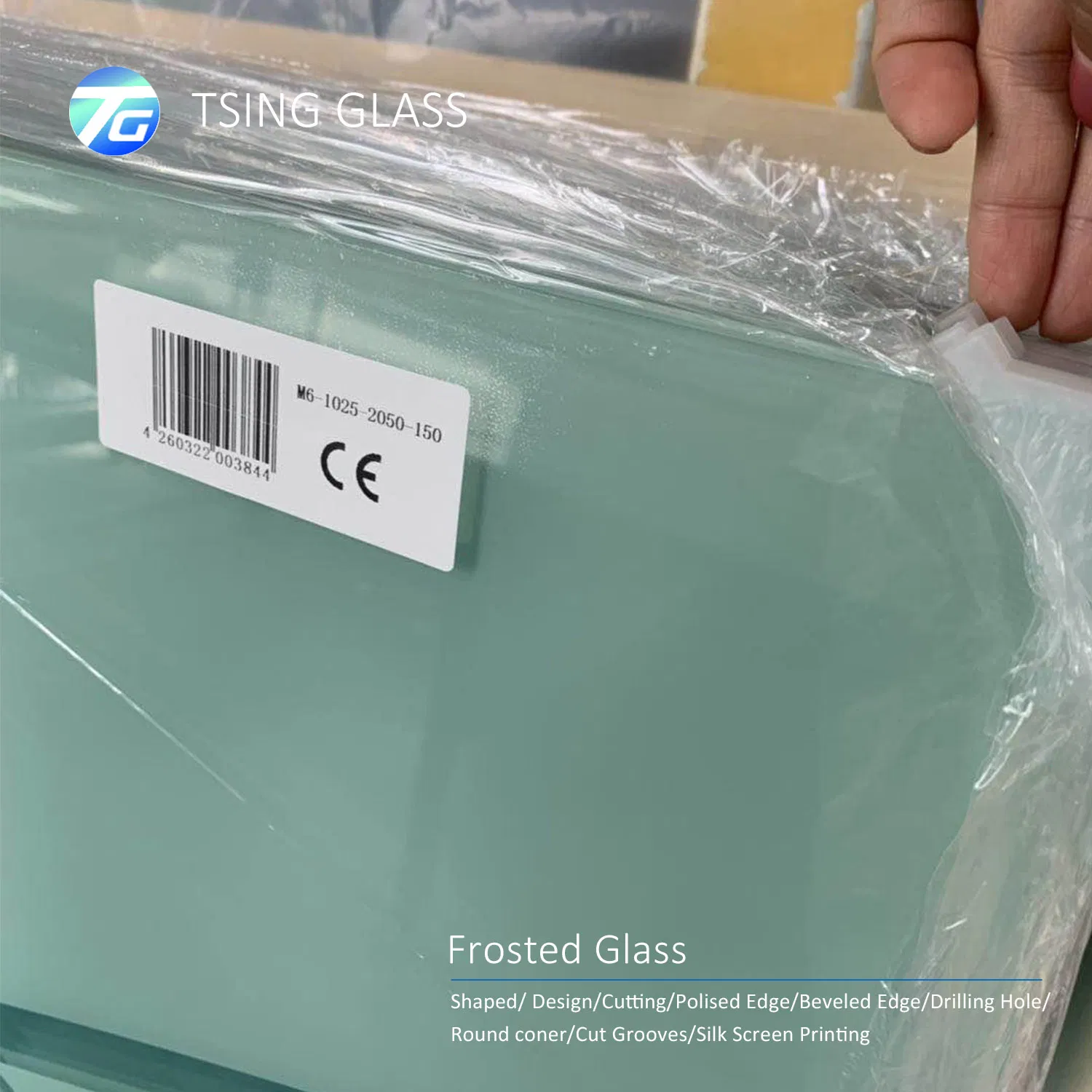 Frosted/Sandblasted Tempered Glass /Acid Etched Tempered Shower Glass for Shower Room Door Curtain Wall