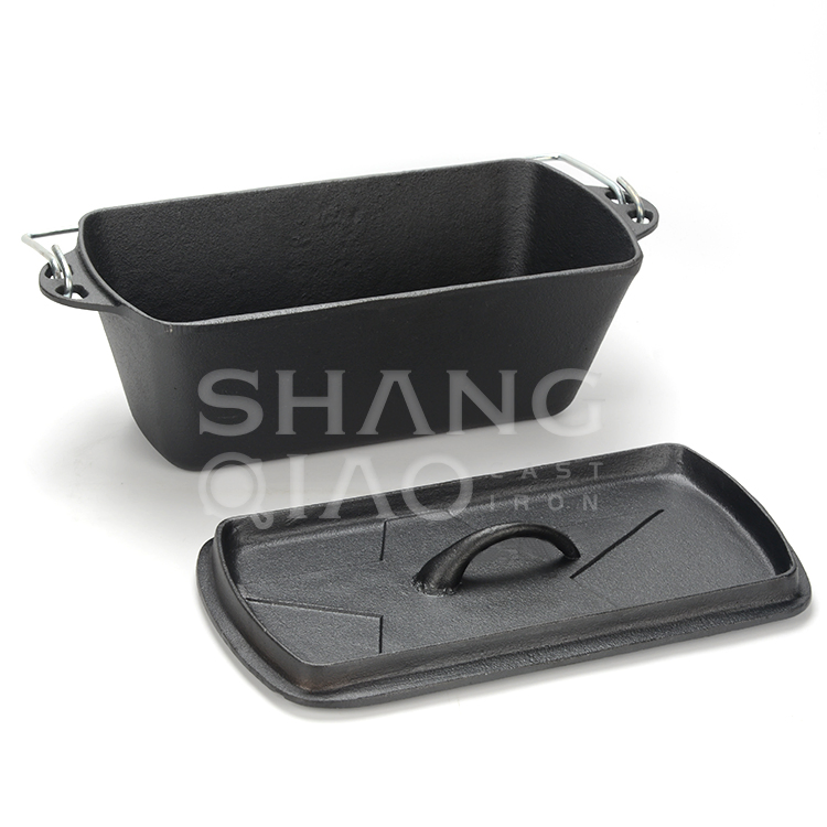 Чугунная прямоугольная жаровня-духовка с крышкой