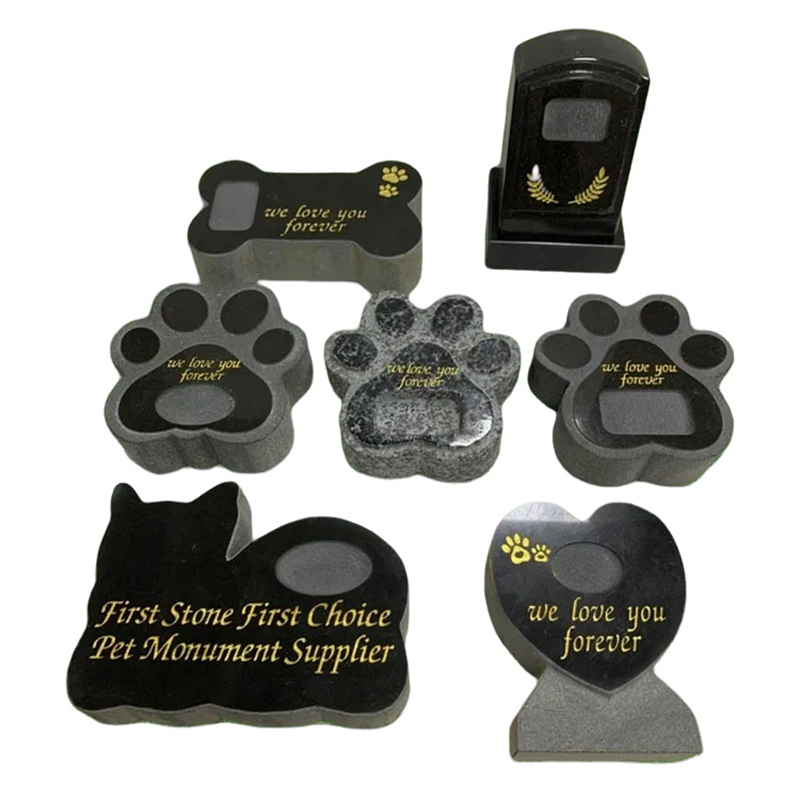 Elegant Black Granite Pet Memorial Photo Frame for Beloved Pets