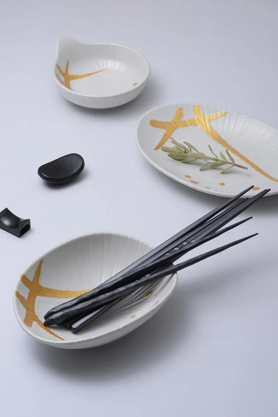 Melamine 5 Pair Set Japanese Style Dishwasher Safe 8 Inch Black Chopsticks