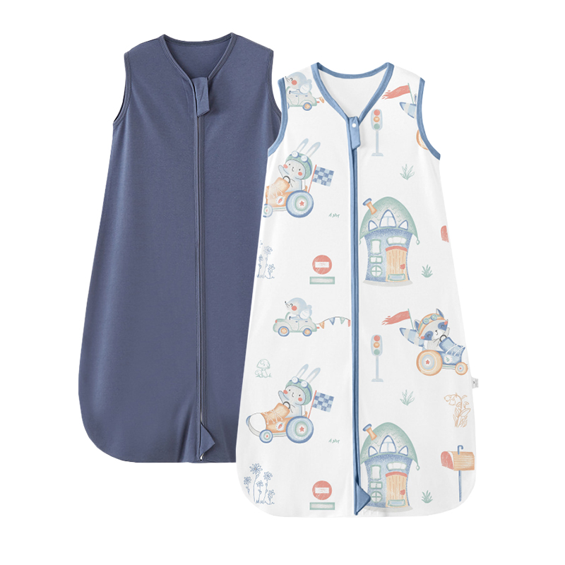 Bamboo Cotton Baby Clothes Tog 0.5-2.5 Newborn Sleep Sack Breathable Zipper Cute Printed & Solid Color Baby Sleeping Bag Baby Products