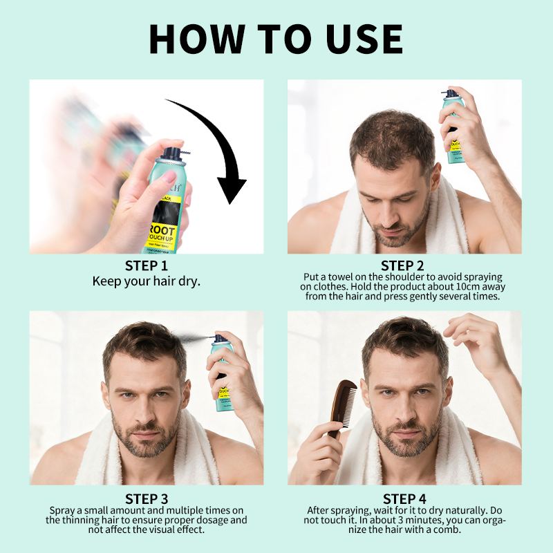 Professional Root Touch Cover up Premium 57g Hair Building Fiber Spray for Thinning Hair Concealer