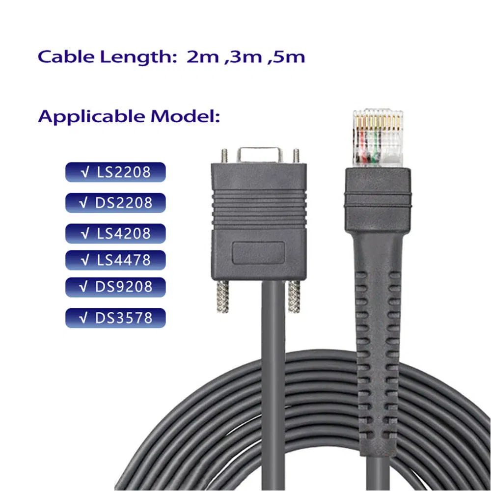 Professional Customized 10-Pin dB9 to Rj50 RJ45 RS232 Cba-R01-S10PAR Scanner Cable