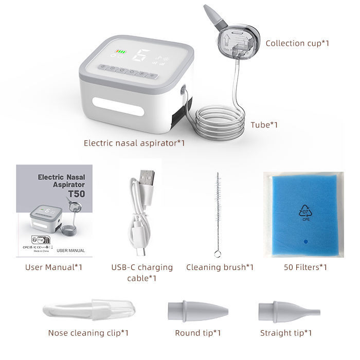 6 Level Suction Electric Baby Nasal Aspirator Desktop & Efficient Nose Cleaner