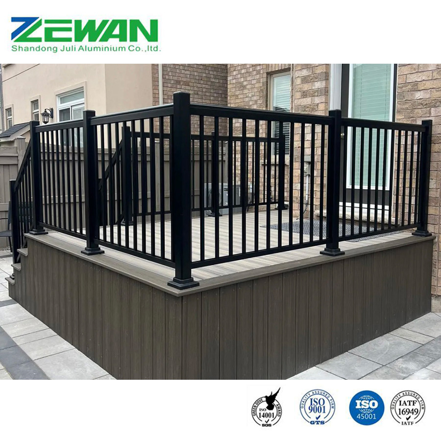 Modern Design Aluminum Balcony Deck Glass Balustrade Aluminium Handrail Railing for Stairs