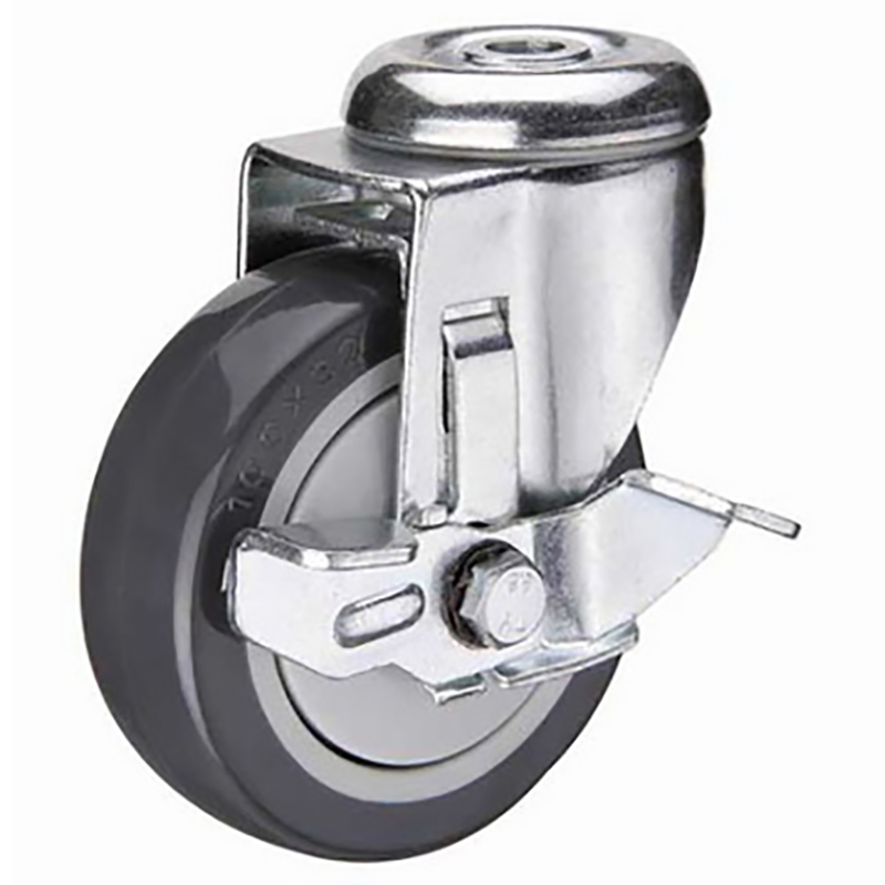 Bolt Hole PU/PP Castor with Ball Bearing and Side Brake