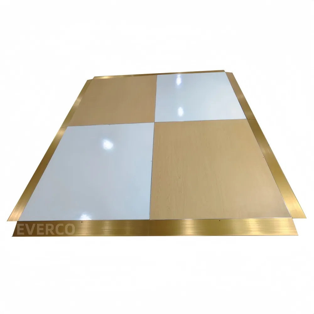 Мобильный танцпол Cam-Lock бело-деревянный для свадеб