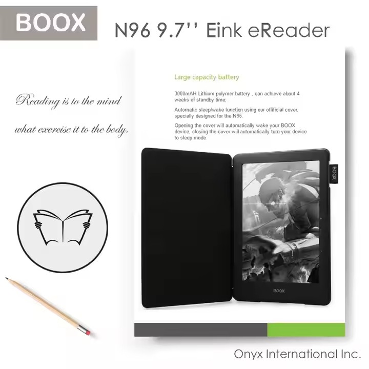 9.7 Inch Eink Reader with 16GB Flash Memory and TF Card Extending Supporting WiFi & Bluetooth Wireless Mode and Capacitive Touching Screen