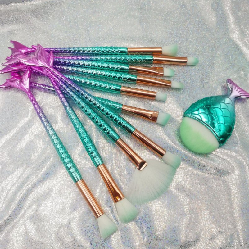 Makeup Brushes Kit Mermaid Cosmetics Foundation Artist Highlighter Makeup Brushes Set