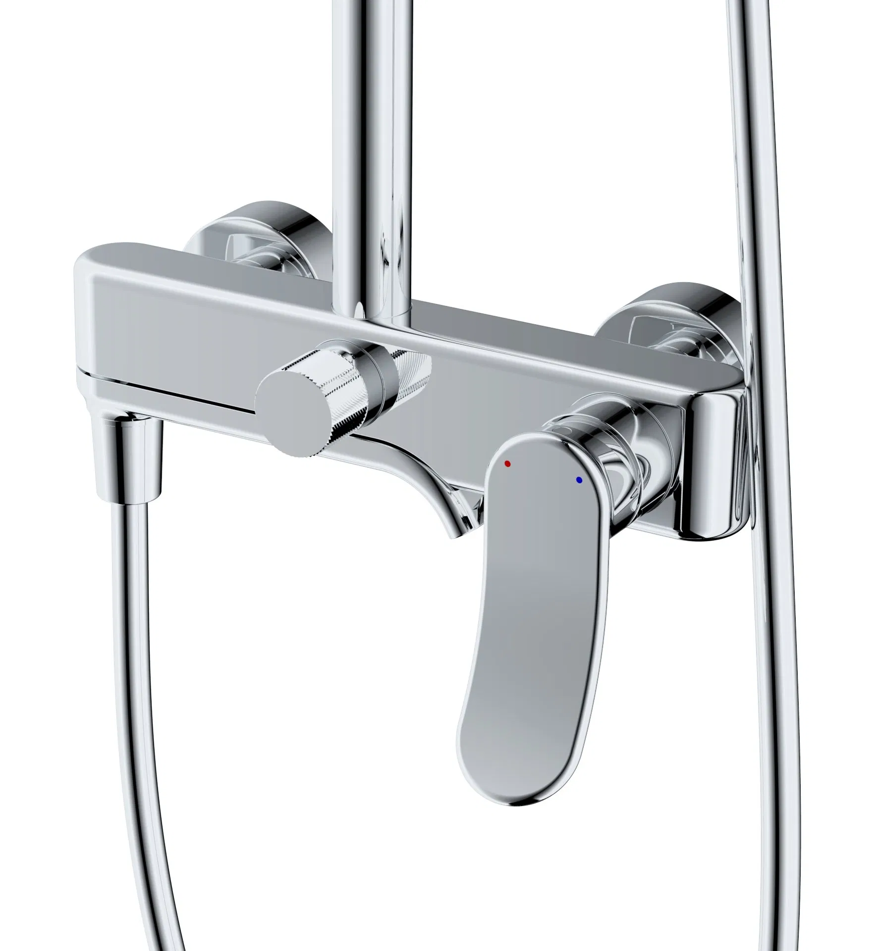 Chromium-Plated Modern Rain Shower Thermostatic Wall-Mounted Shower Faucet