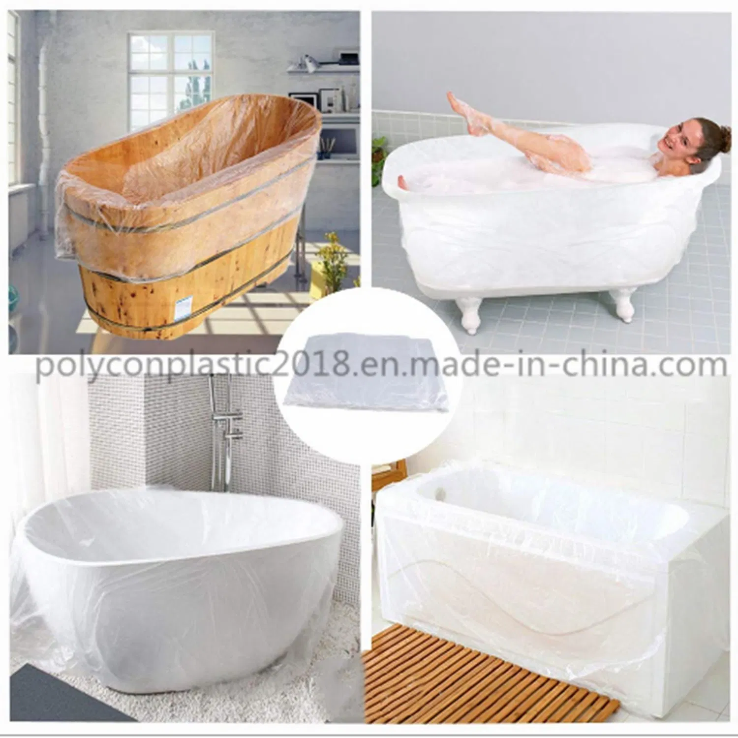 High Quality Eco Friendly Custom Disposable PE Film Bathtub Bath Bag