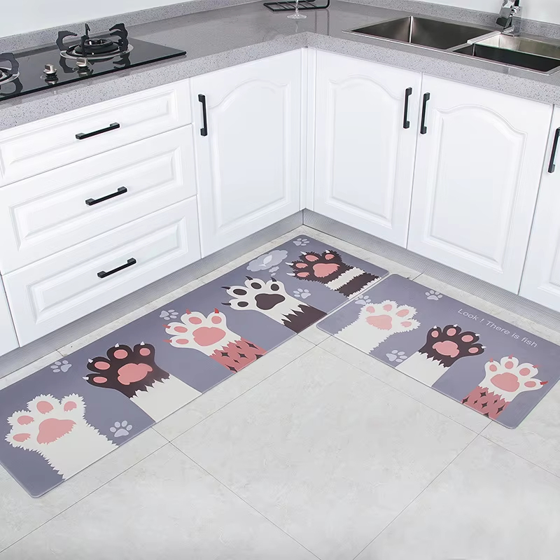 Wholesale Kitchen Rug Machine Made Modern Novelty Design Washable Cushioned Non-Slip Pet Friendly Reversible Mat