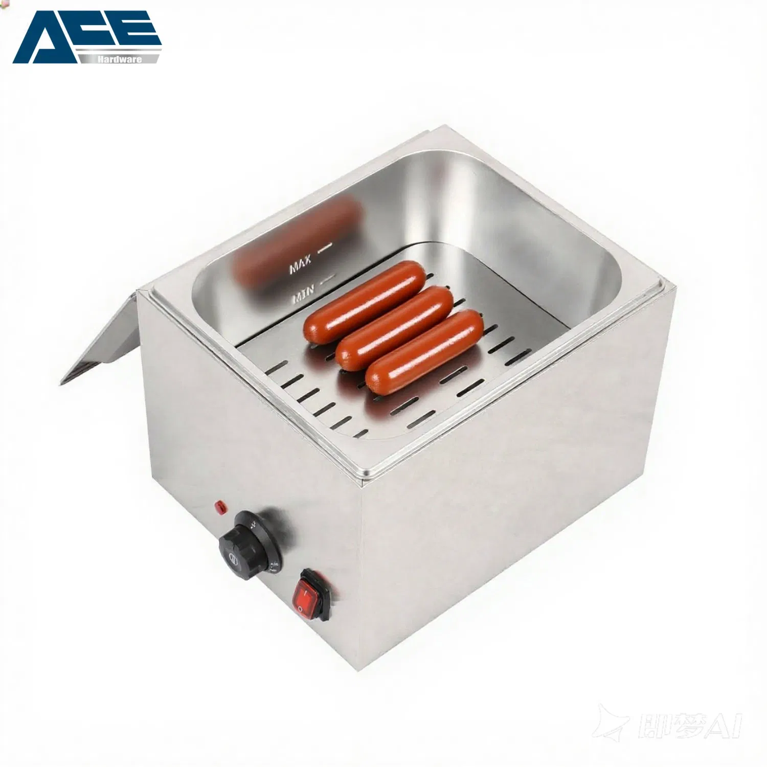 Stainless Steel Sausage Warmer - Electric Hot Dog Heating Machine for Snack Bar