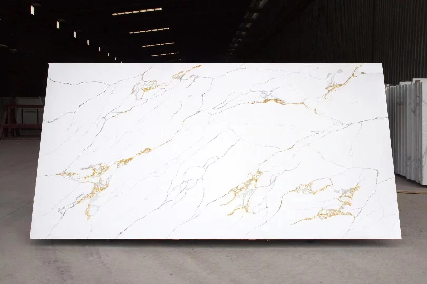 Durable Calacatta Replica Stone Slab Ideal for Flooring Projects