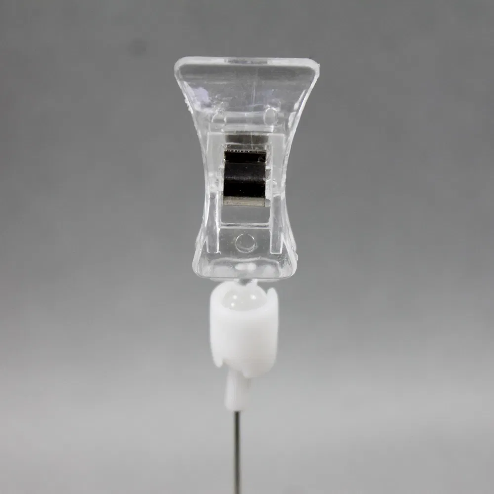 Pop Price Tag Plastic Label Clip Holder with Adhesive Base