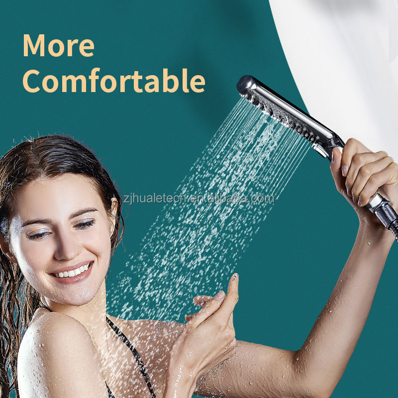 Chromed ABS Plastic Shower Head Modern 3 Function Hand Shower for Bathroom Advanced Button Switch for Easy Control