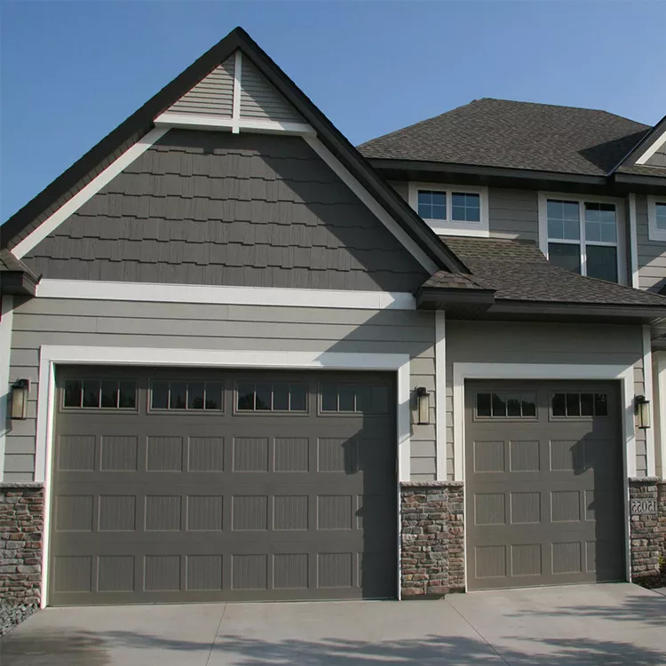 Customized Wholesale Aluminum Alloy Frame with Tempered Glass Automatic Garage Doors for Villa