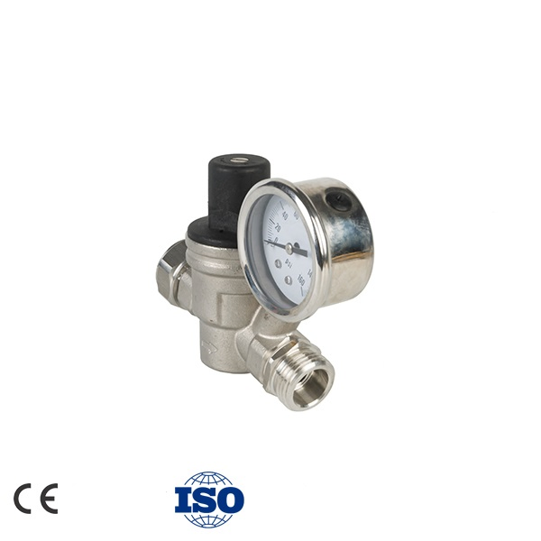 Hpwr26, Water Pressure Regulator Valve. Brass Lead-Free Adjustable Water Pressure Reducer with Gauge for RV Camper