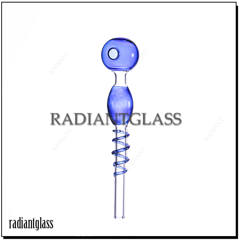 4 Inches Twisted Silk Straight Pot Pyrex Oil Burner Pipe