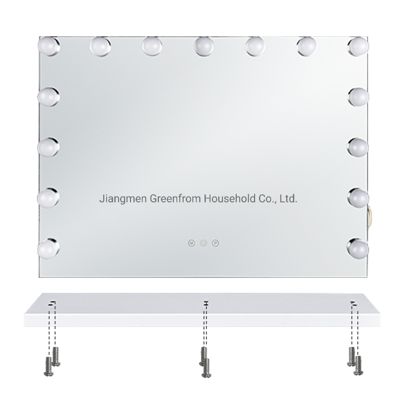 15 Light Bulbs Hollywood Mirror Three Lighting Tones