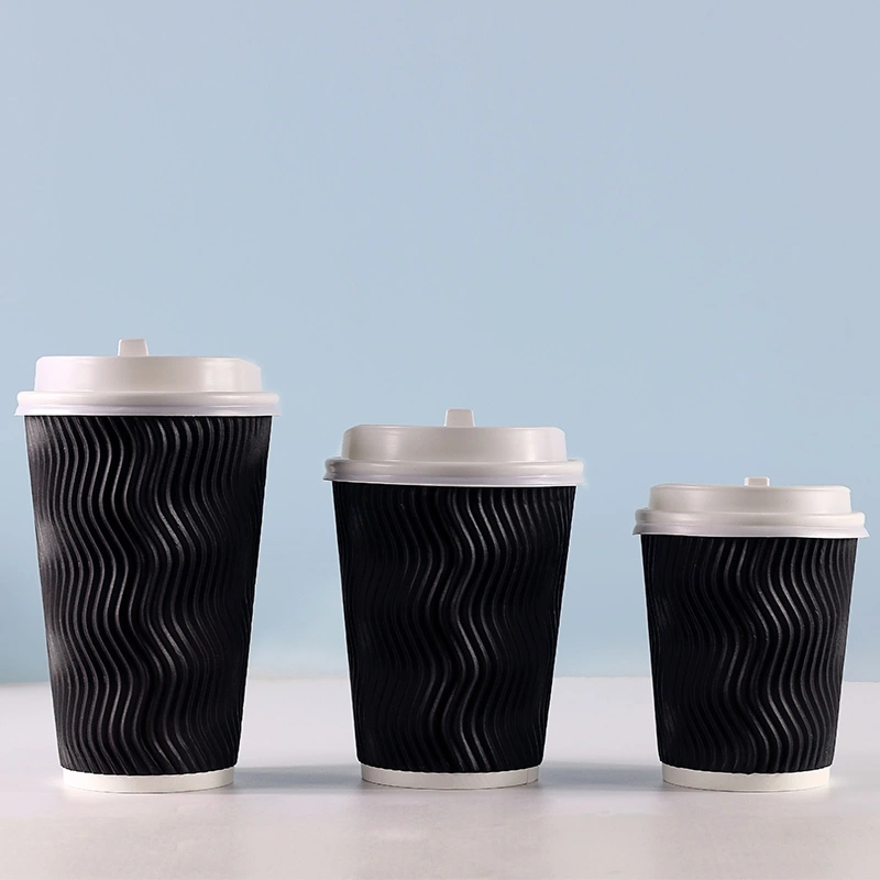 8 Oz /12oz/ 16oz/ Disposable Ripple Wall Paper Coffee Cups From Factory