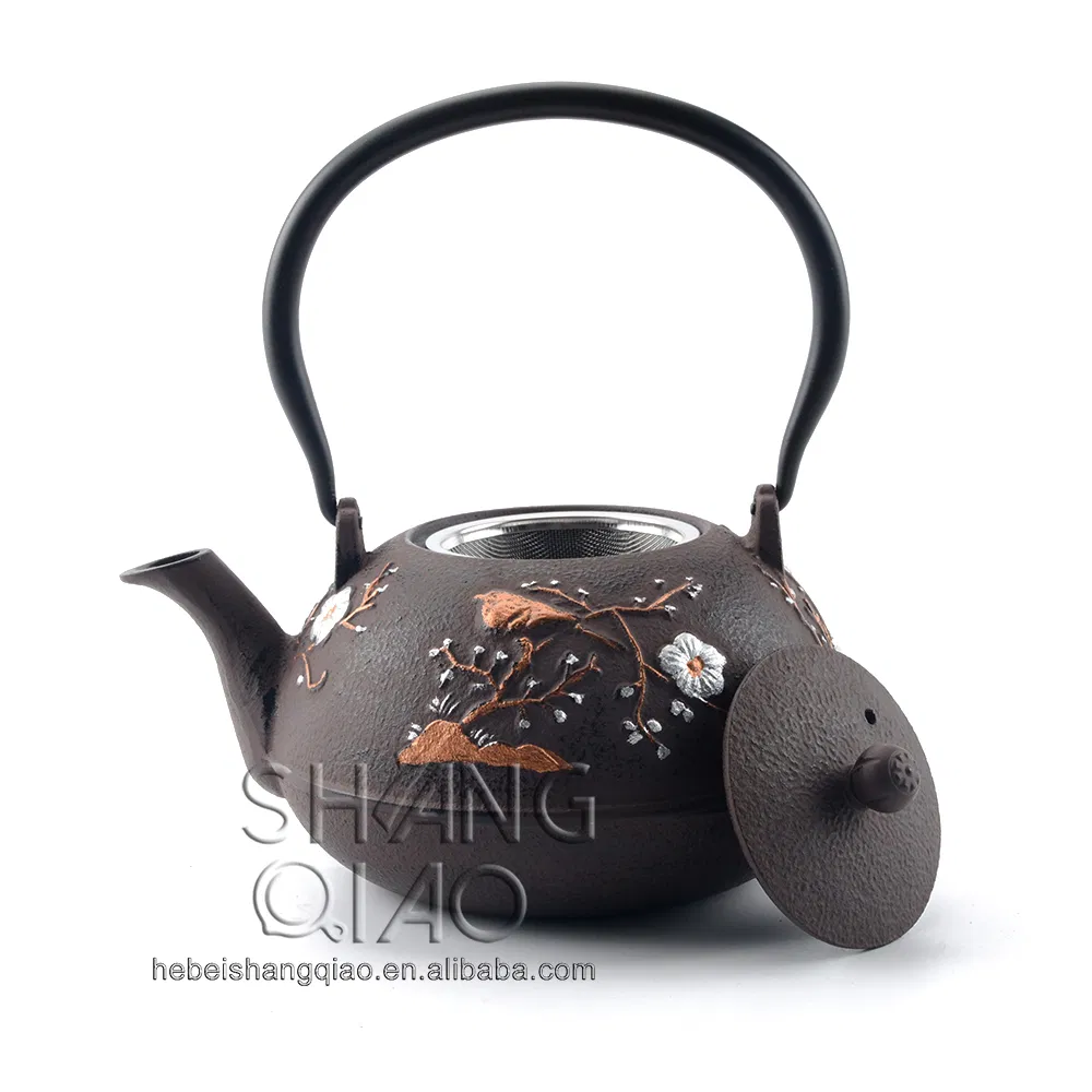 Эмалированный чугунный чайник со стальным фильтром