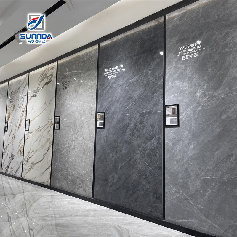 China Large Sizes Luxury Marble Stone Texture Sintered Stone Slab Porcelain Tile Decorative Sintered Stone Tiles for Furniture Counter Top Wall Floor