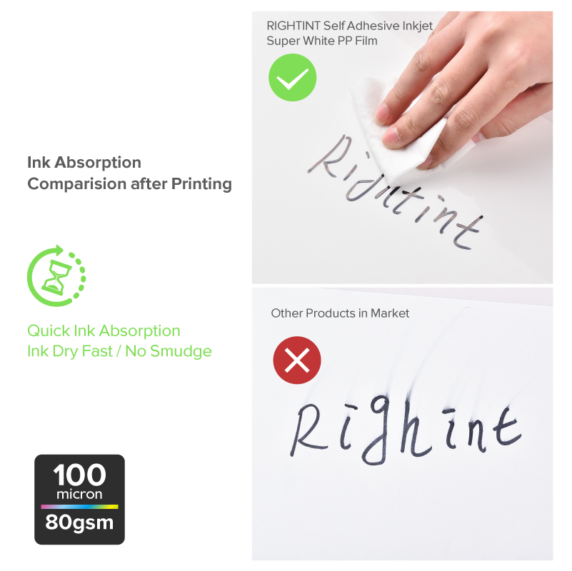 Customized 100mic Glossy PP Stickers Self Adhesive Inkjet Sticker