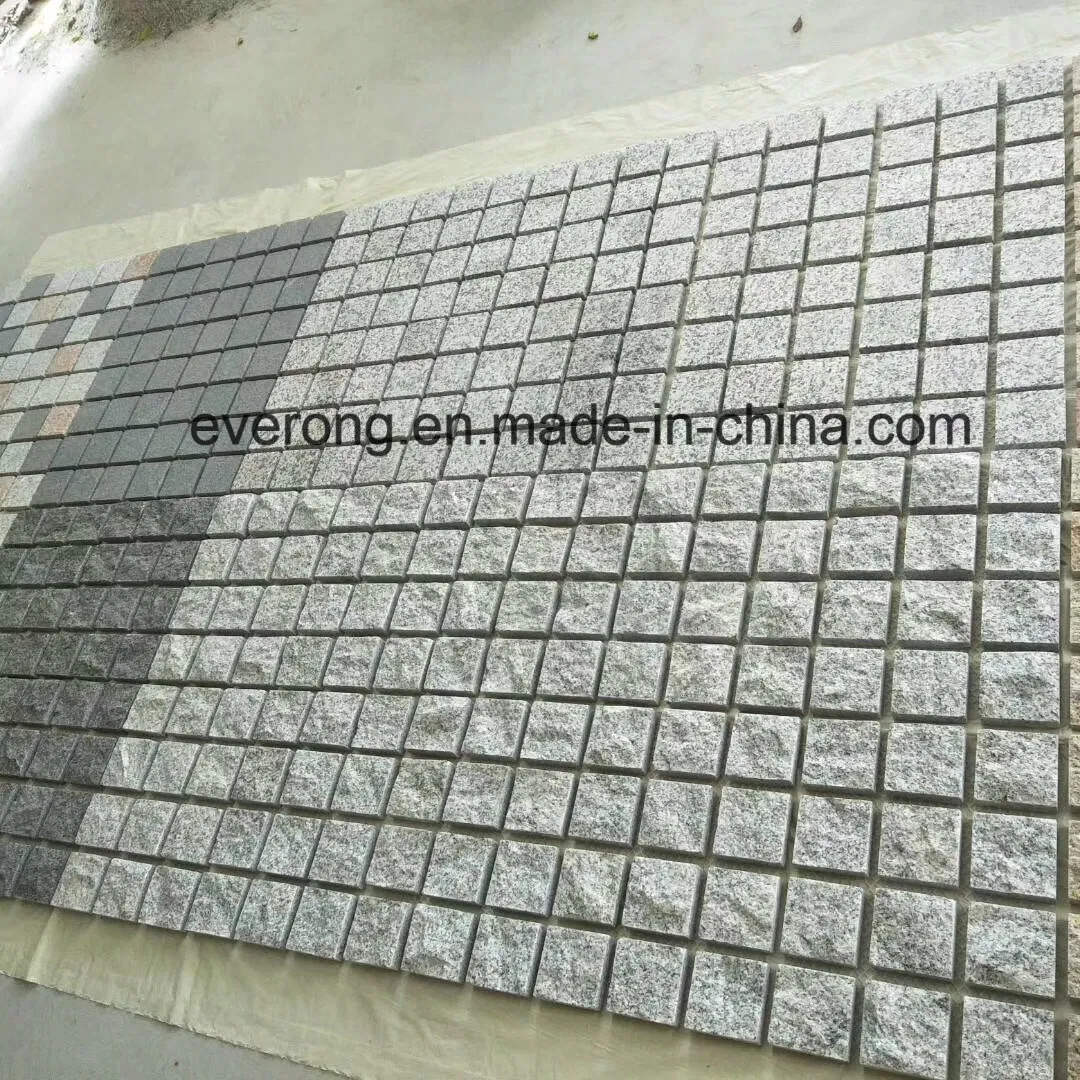 Carpet Mixed Color Granite Cobble Back-Net Paver Tiles for Driveway, Walkway and Patio