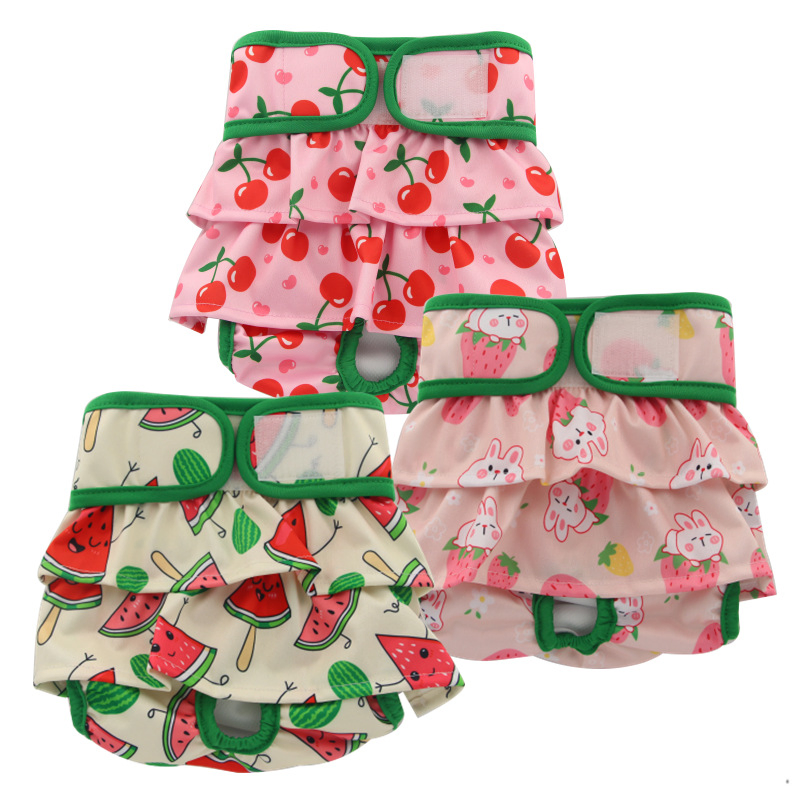 Pet Physiological Pants with Skirt Edges, Anti-Disturbance Female Dog Cloth Diapers, and Dog Physiological Pants