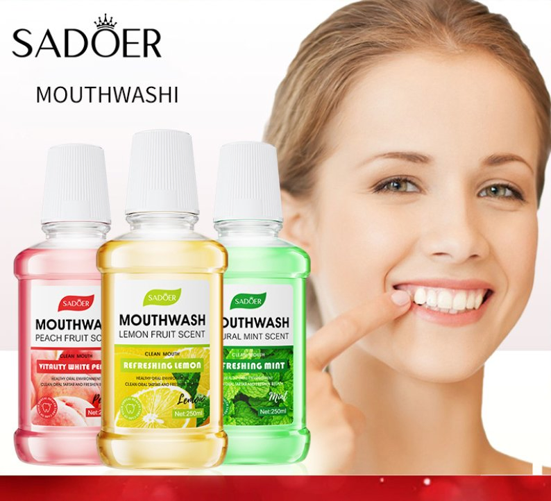 Online Wholesale in Stock Home Use Mouth Wash Water Organic 6 in 1 Mouth Wash Private Label Lemon 250ml Teeth Wash Mouthwash Water