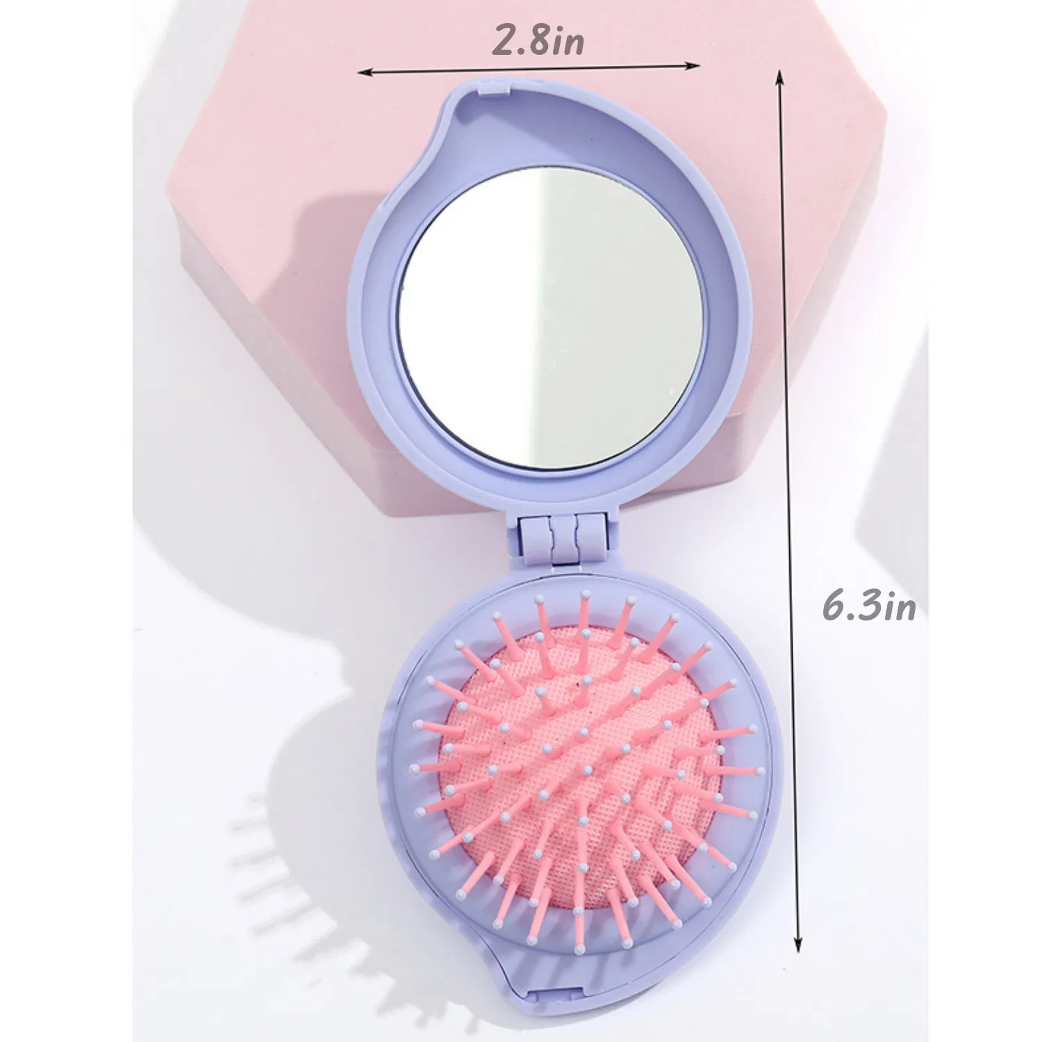 Peach-Shaped Folding Hairbrush