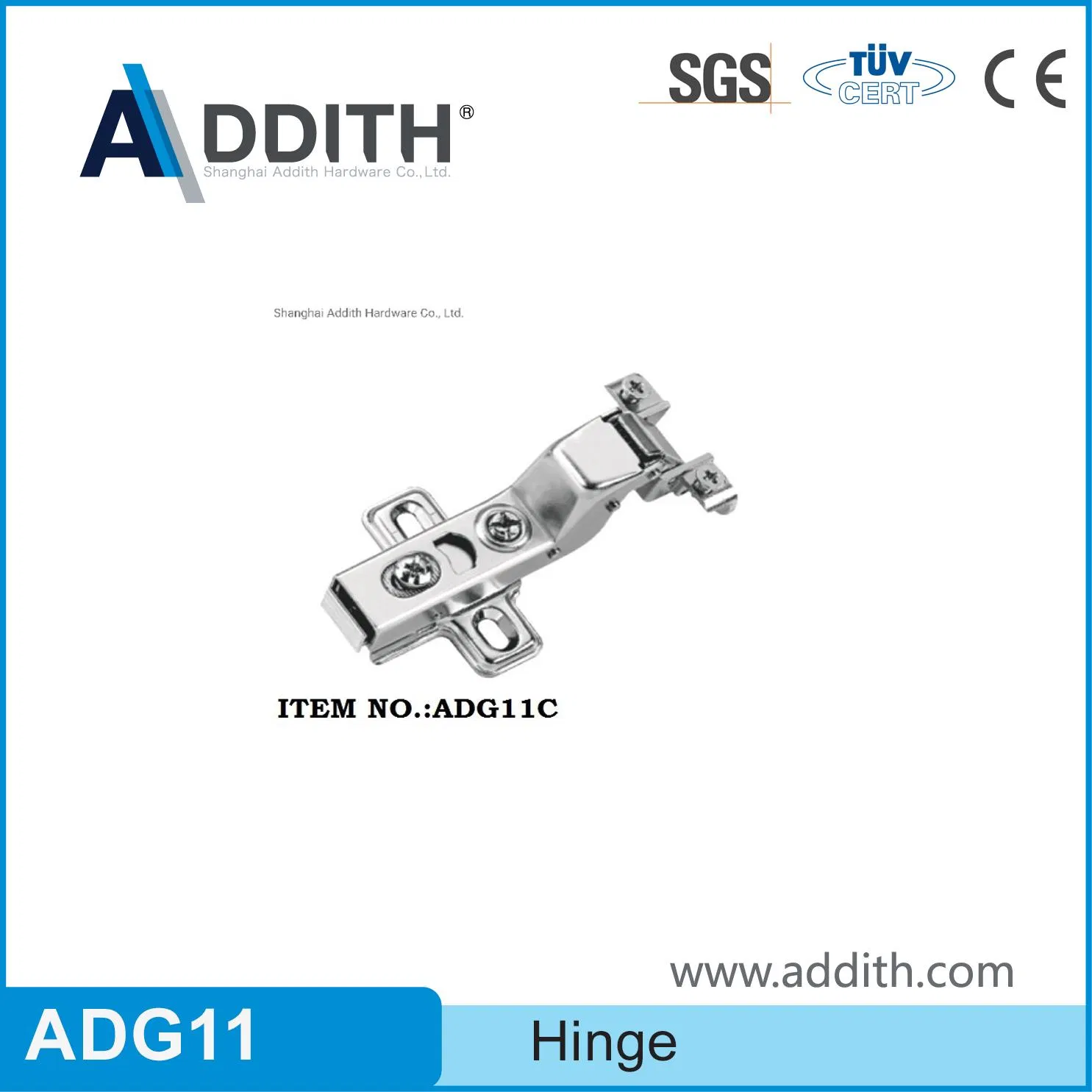 Clip-on One-Way Aluminum Frame Soft-Closing Hinge