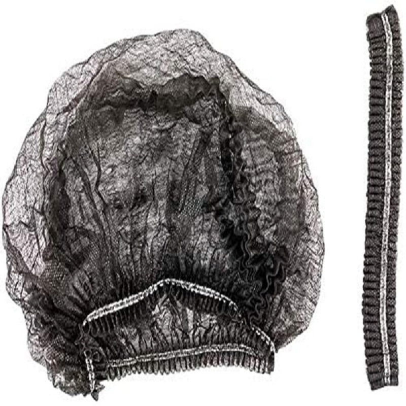 Black Disposable Medical Elastic Mesh Cap/Hairnet