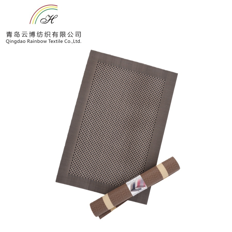 Wholesale Table Decor Rectangle Placemat Soft Polyester Waterproof PVC Place Mat