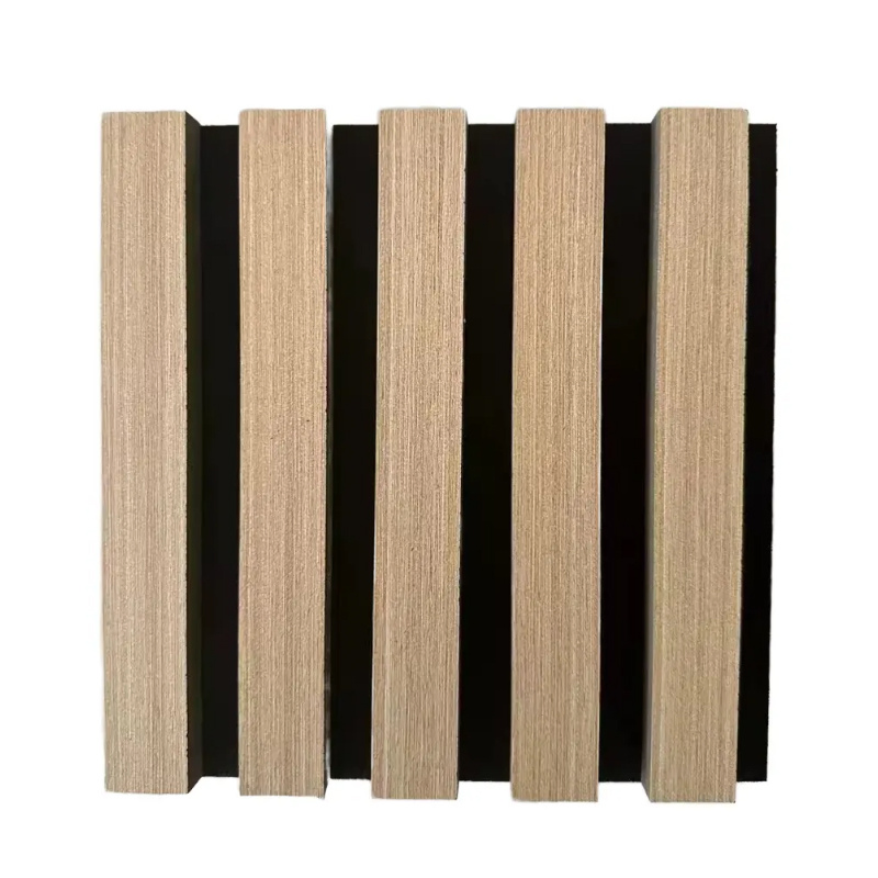 Good Quality Polyester Fiber Wooden Grooved Acoustic Panel Slat Pet Felt Acoustic Wall Panel