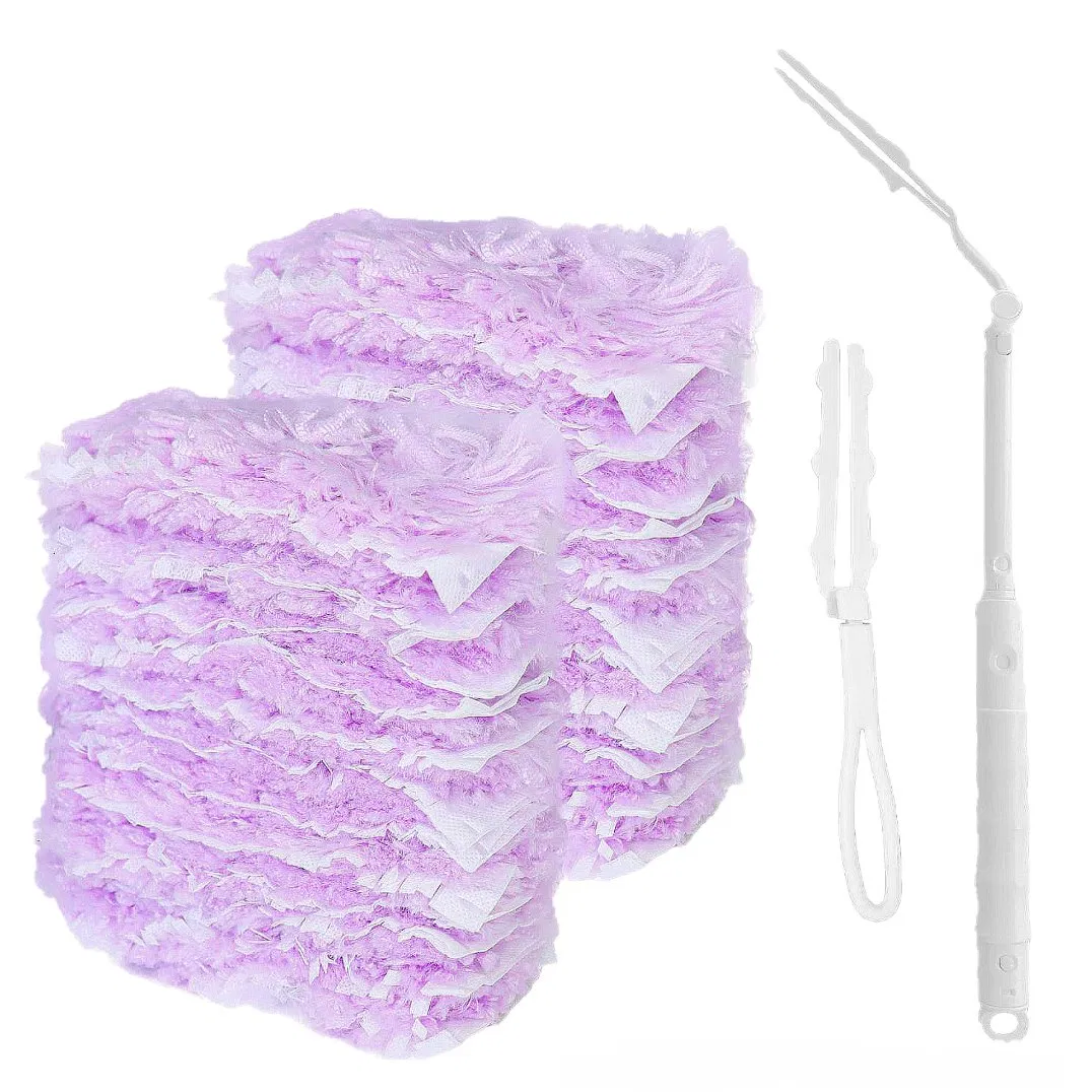 Hot Sale Static-Charged Microfiber Feather Duster for Home Dual-Sided Adsorption & Dust-Free Cleaning Cloth