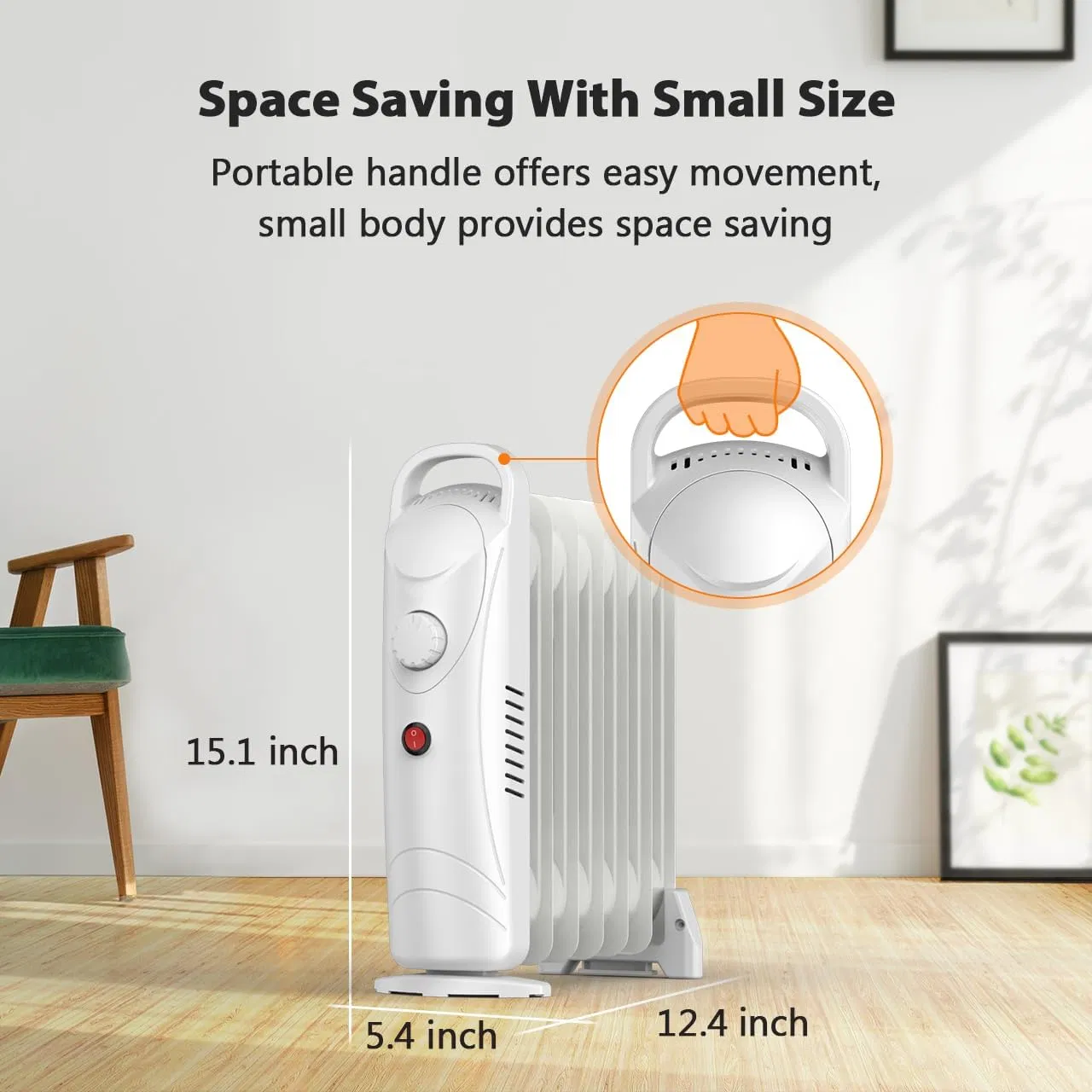 Automatic Portable Quiet Durable Oil Filled Radiator Heater with Thermostat for Indoor