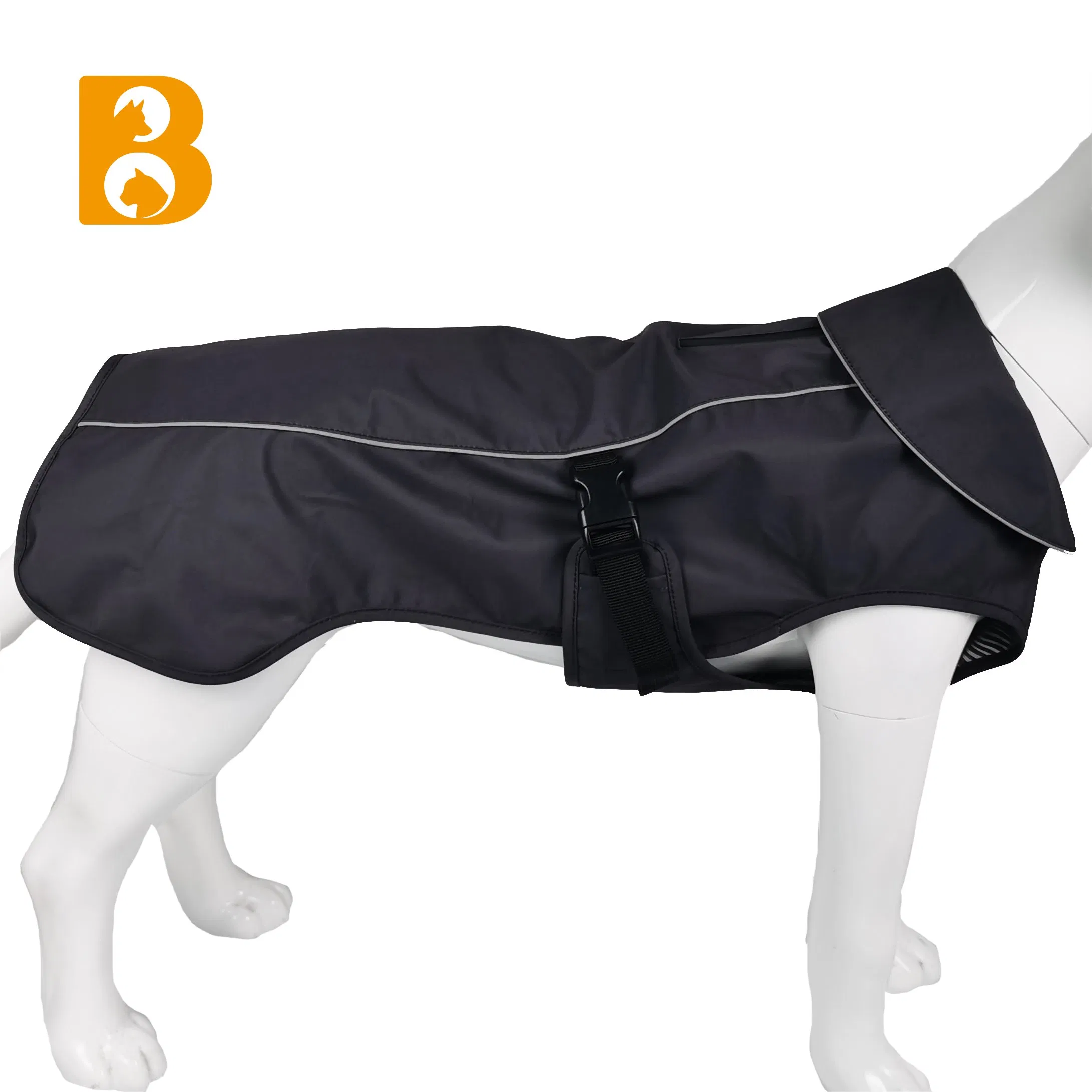 Black Oxford Windproof Waterproof Breathable Warm Human and Dog Matching Rain Coat